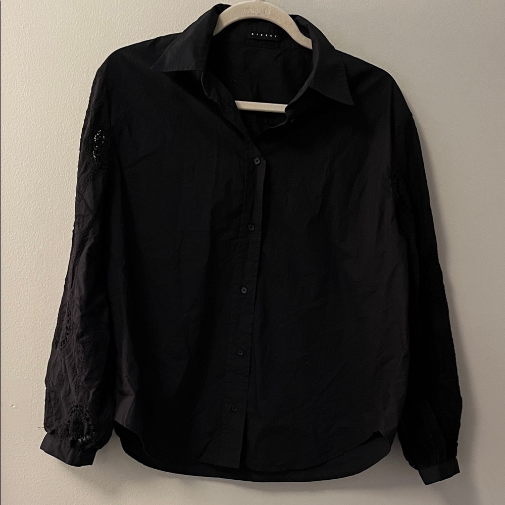 Sisley Black Casual Button Down Shirt